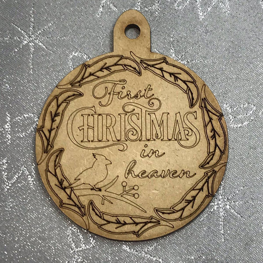 First Christmas in Heaven' Wooden Bauble