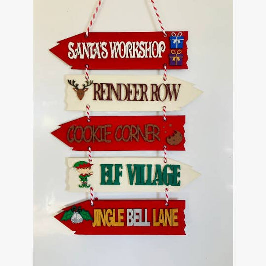 North Pole Hanging Christmas signs